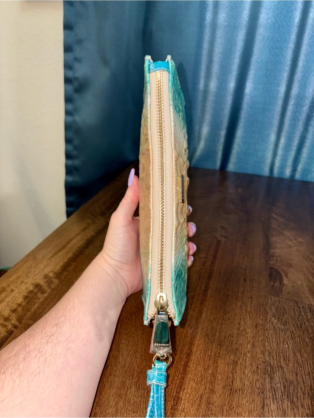Brahmin EUC Daisy - Ocean Ombré - Perfect EYE - VERY HTF, RARE - Clutch/Wristlet - Picture 13 of 16
